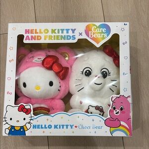 New Care Bears and Hello Kitty Plush Set - Pink and White